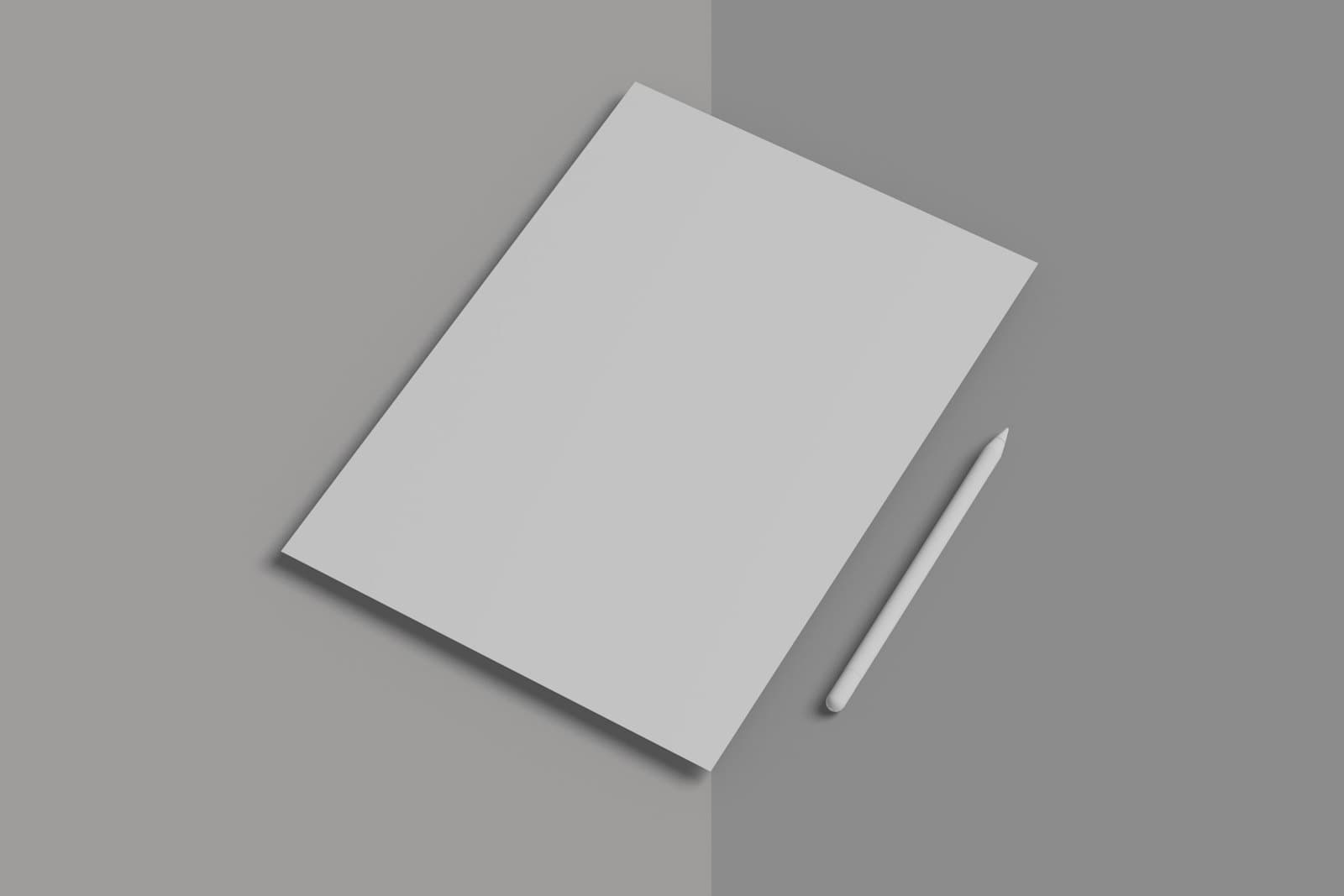 Blank stationery mockup on a desk