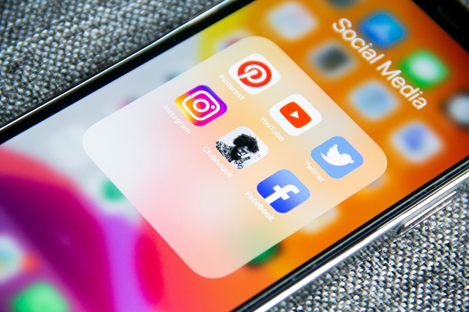 Smartphone screen showing social media apps