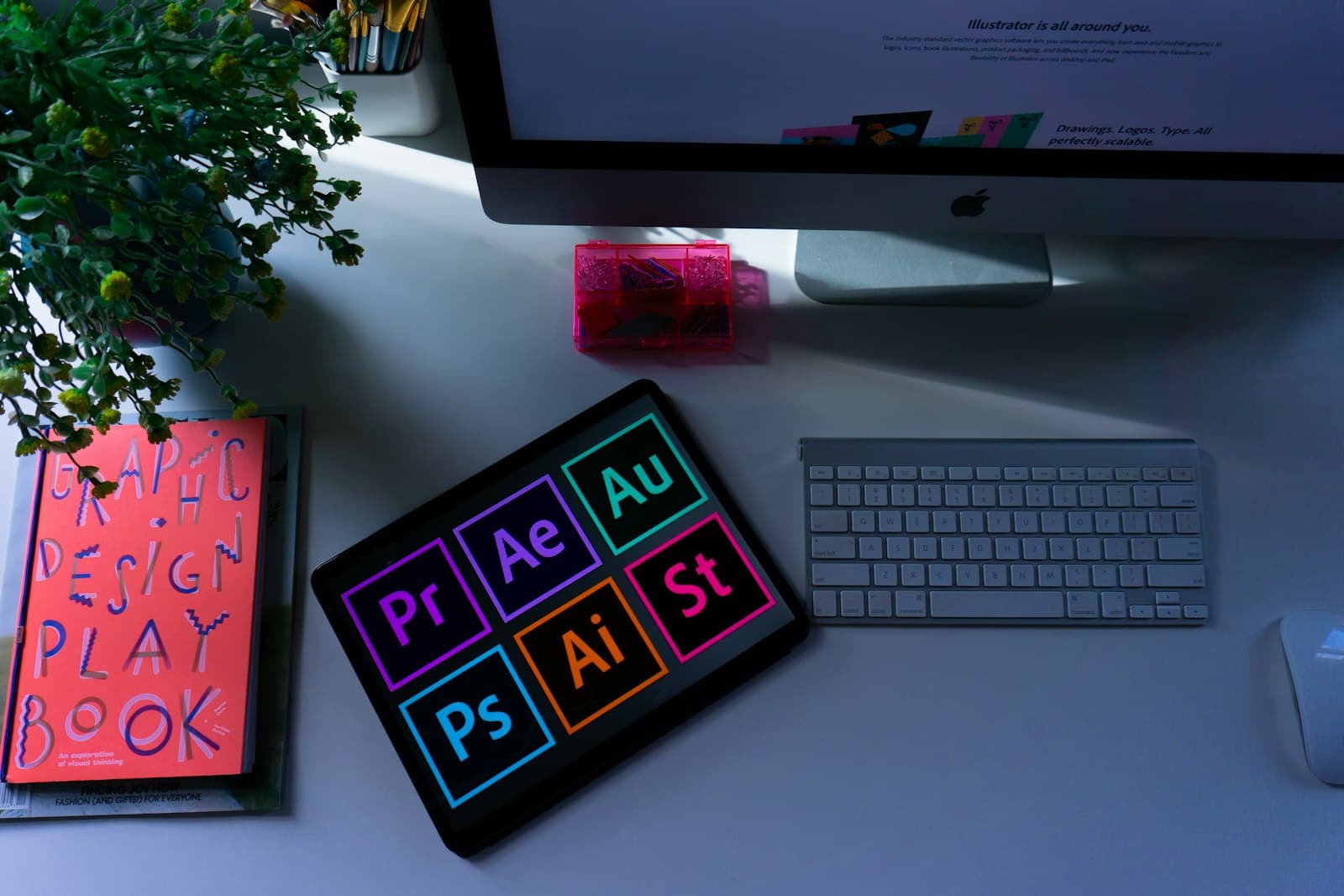 Graphic designer's workspace
